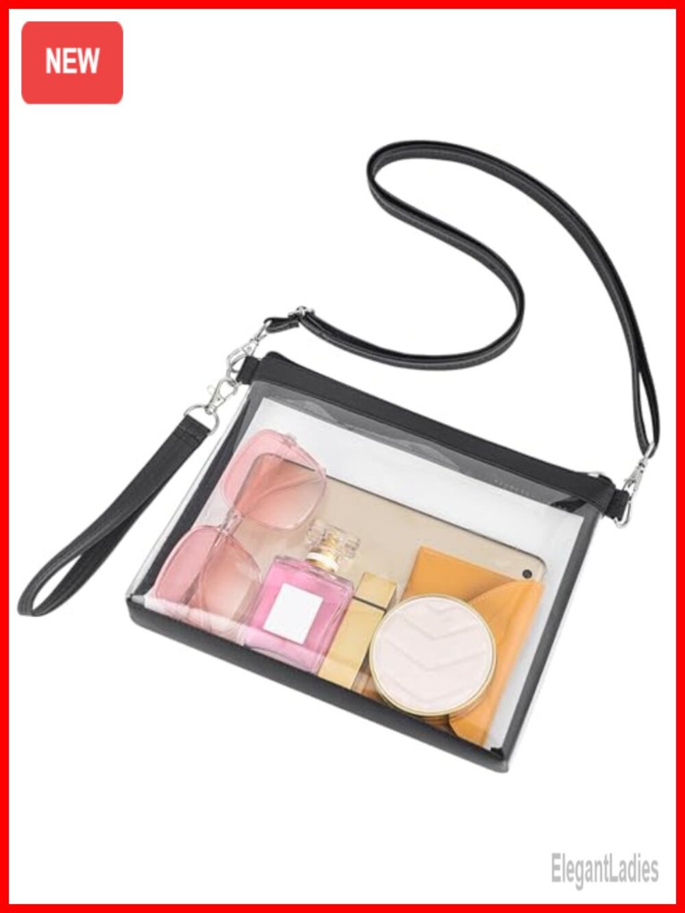 Stadium Approved Clear Crossbody Bag See Through Concert Purse PVC